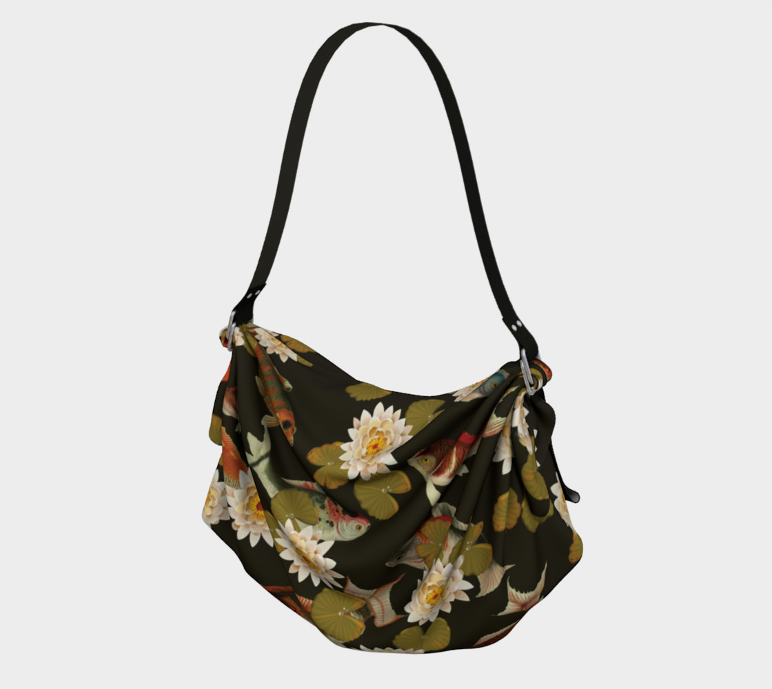 Koi & Lily Pads in Dark Water - Origami Tote preview #1