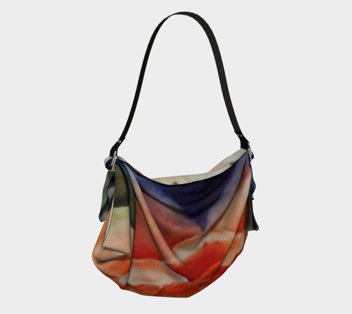 ORANGE WATERLILY in WATERCOLOR Origami Tote Bag preview #2