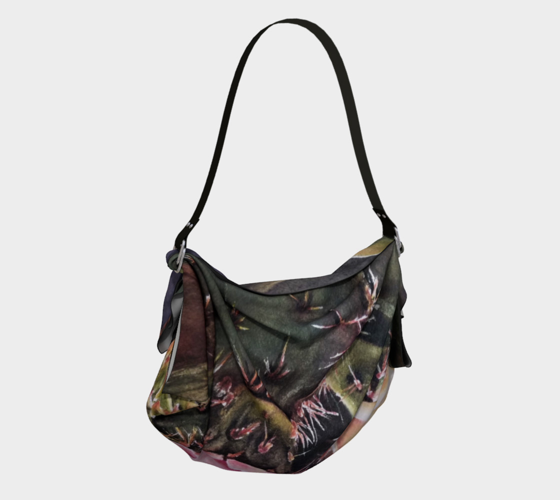 PINK and YELLOW CACTUS FLOWERS in WATERCOLOR Origami Bag preview #2