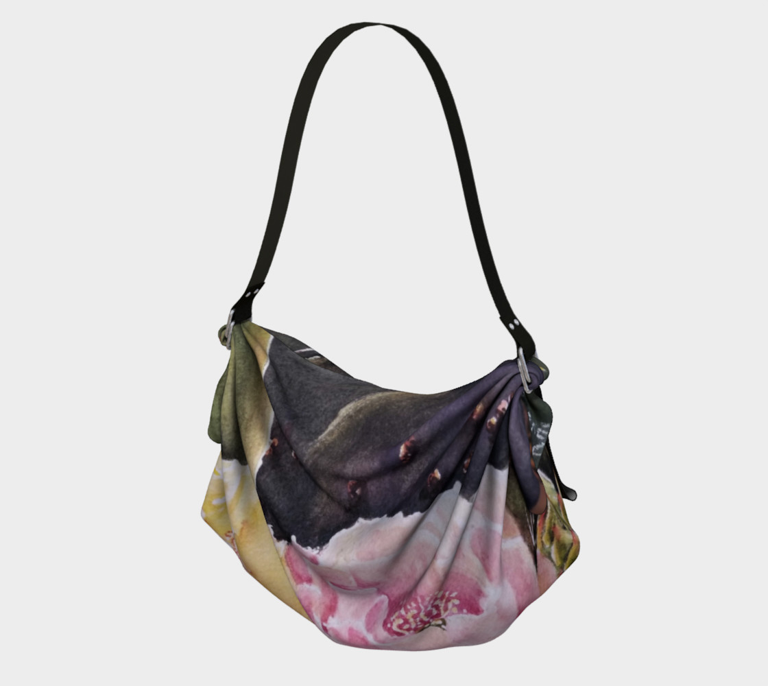 PINK and YELLOW CACTUS FLOWERS in WATERCOLOR Origami Bag preview #1