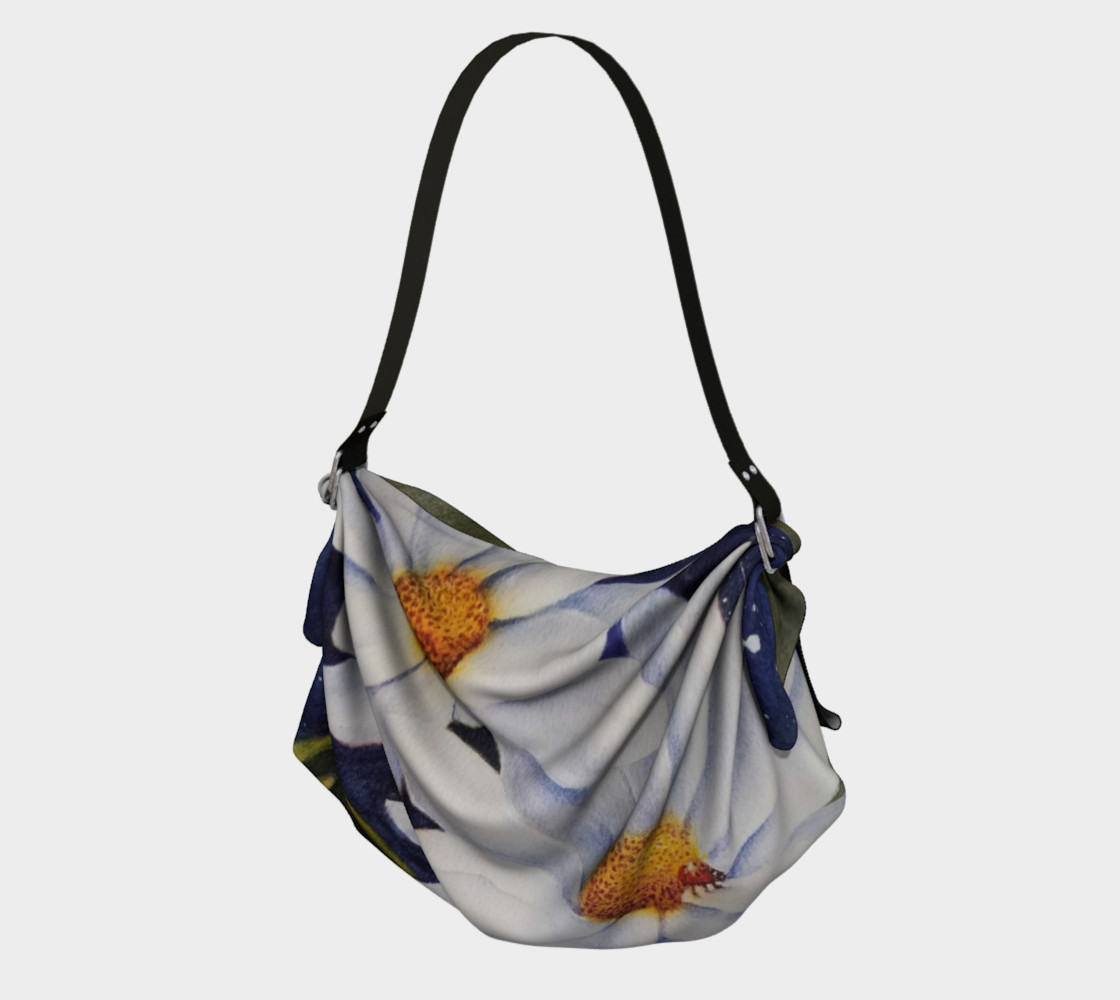 WHITE DAISIES with LADY BUG in WATERCOLOR Origami Bag preview #1