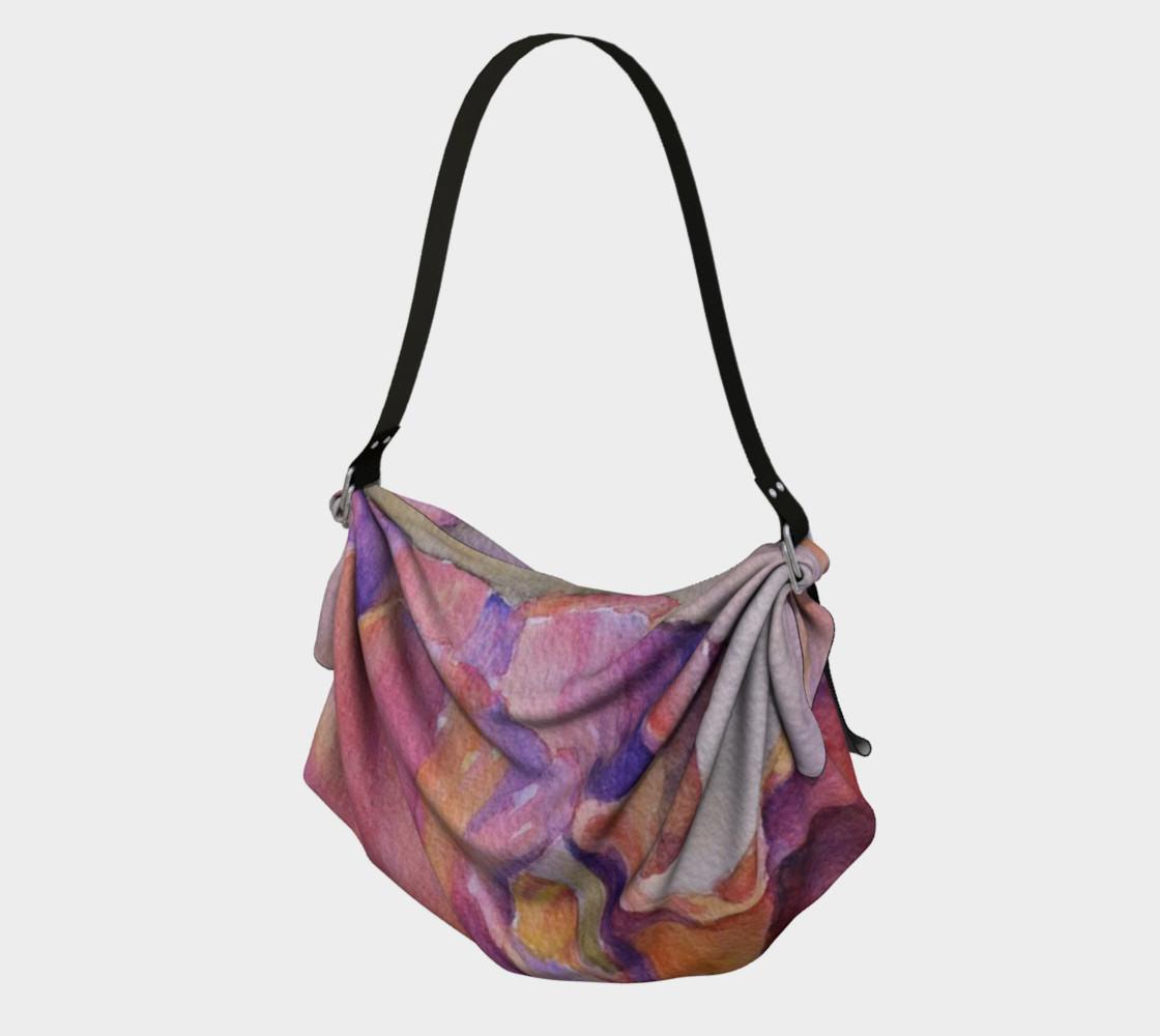 PINK IRIS PETALS in WATERCOLOR Origami Bag preview #1