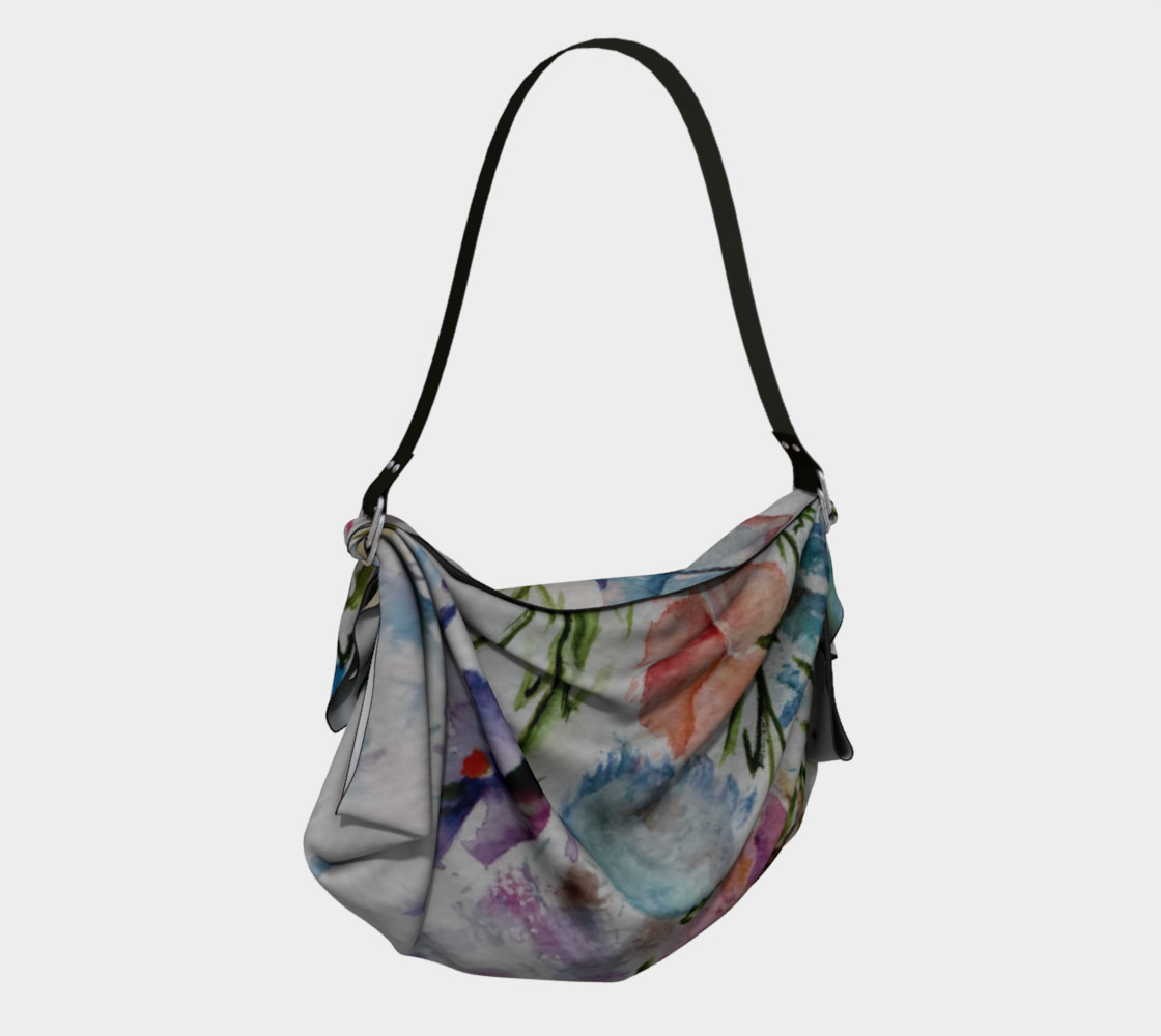 COLORFUL WHIMSICAL FLOWERS Origami Bag preview #2