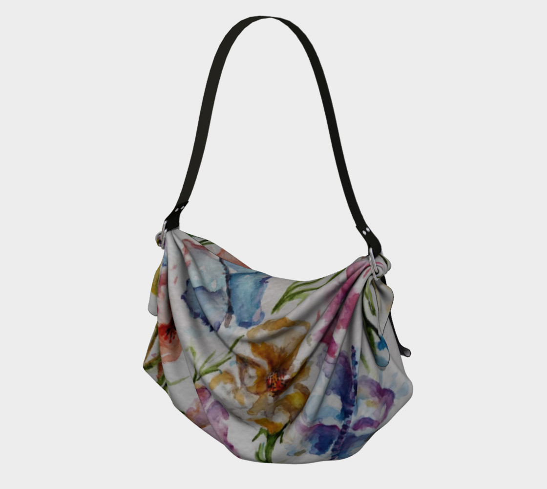 COLORFUL WHIMSICAL FLOWERS Origami Bag preview #1