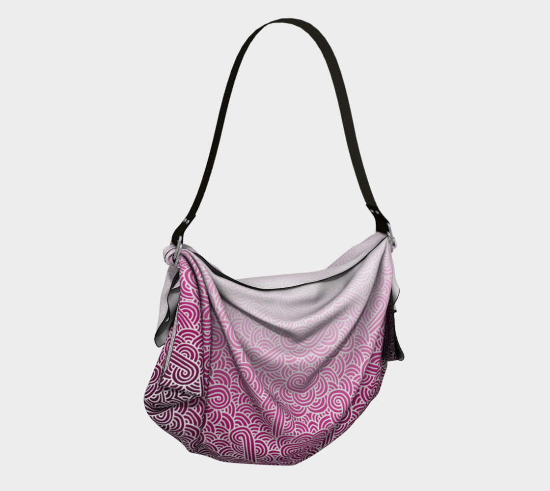 Aperçu de Ombre pink and white swirls doodles Origami Tote #2
