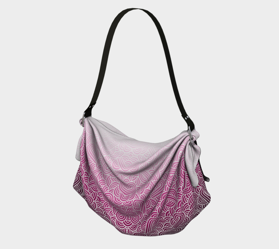 Aperçu de Ombre pink and white swirls doodles Origami Tote #1