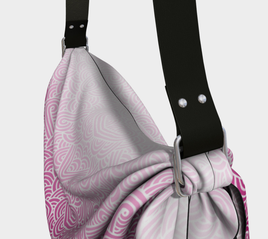 Aperçu de Ombre pink and white swirls doodles Origami Tote #3