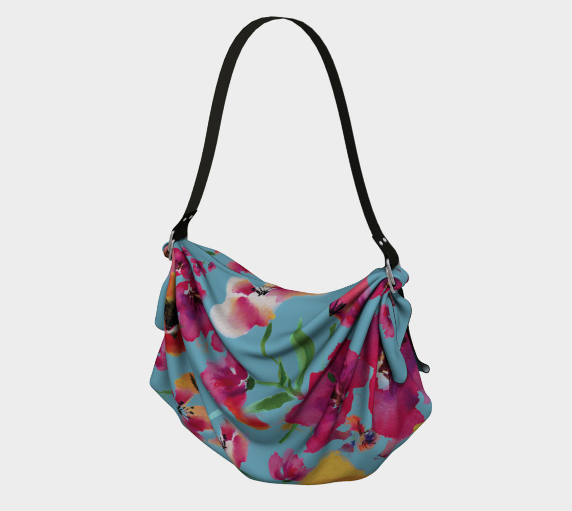 Flower watercolor origami tote preview #1