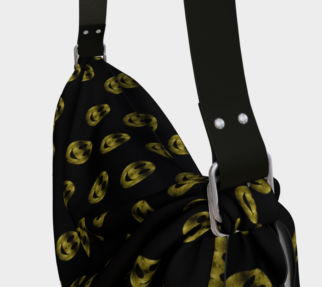 Sparkly Smiley Yellow Gold sparkles pattern Black preview #3