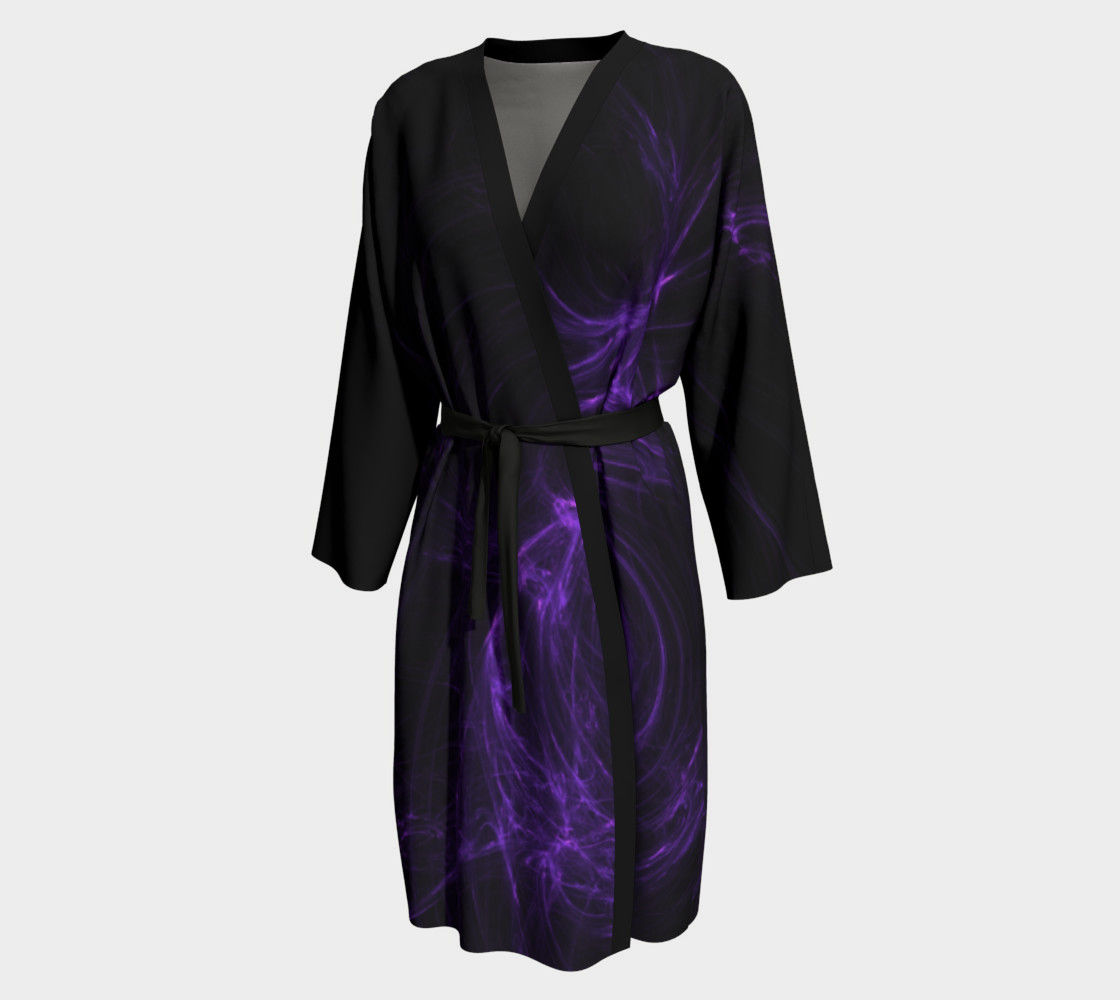 Purple Fractal on Black Peignoir preview #1
