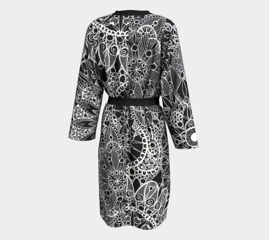 Black and White Mandala Pattern Peignoir preview #2