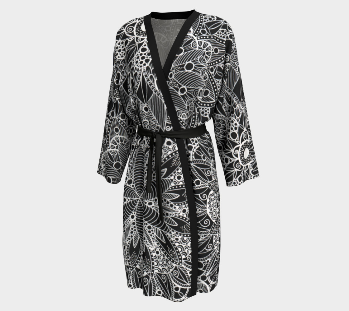 Black and White Mandala Pattern Peignoir preview #1