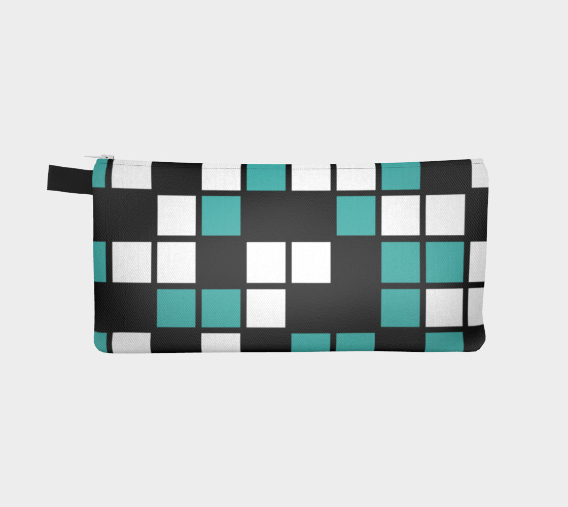 Aperçu de Verdigris, Black, and White Random Mosaic Squares #2