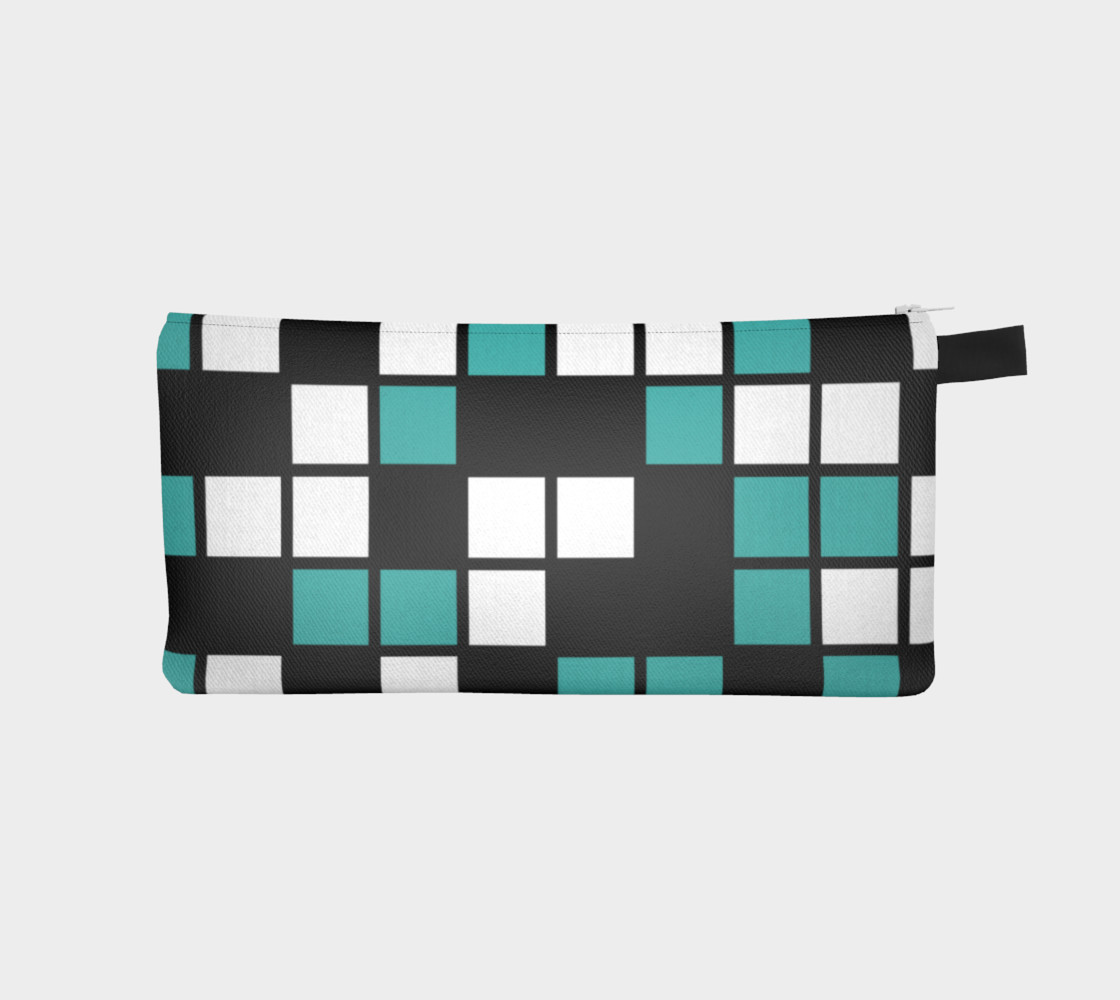 Aperçu de Verdigris, Black, and White Random Mosaic Squares #1