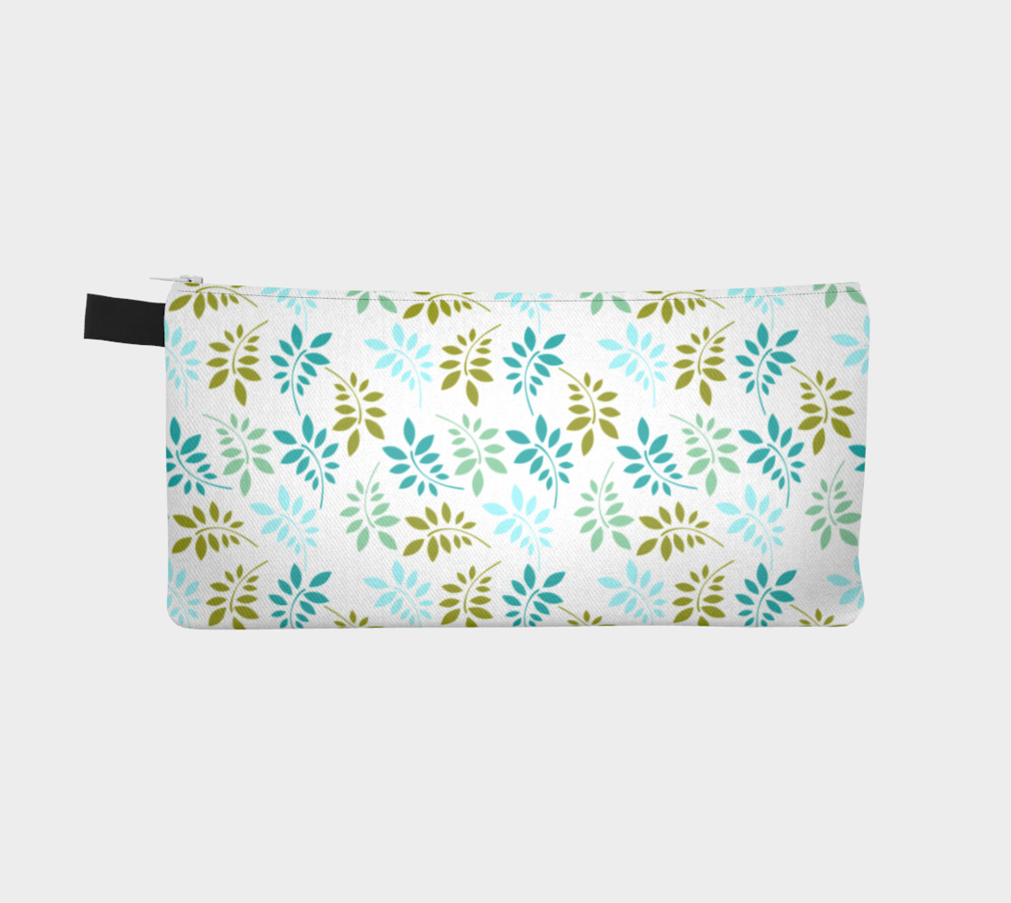 Green leaves pastel pencil case preview #2