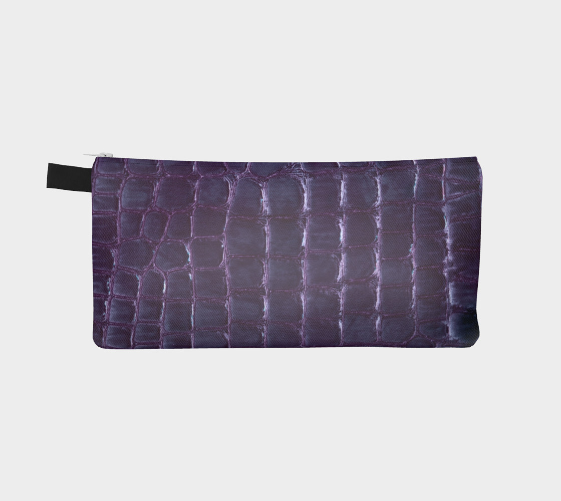 purple faux croco pencil case preview #2