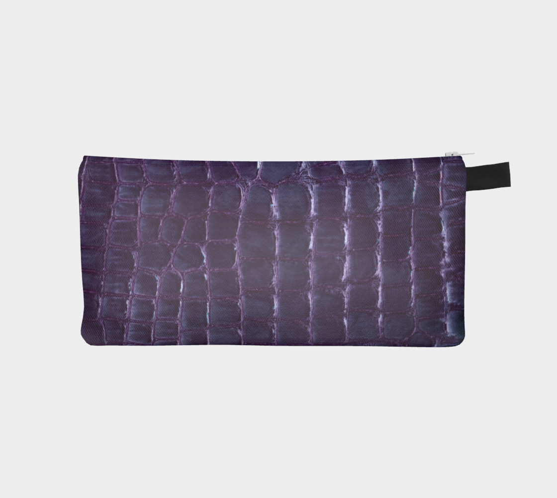 purple faux croco pencil case preview #1