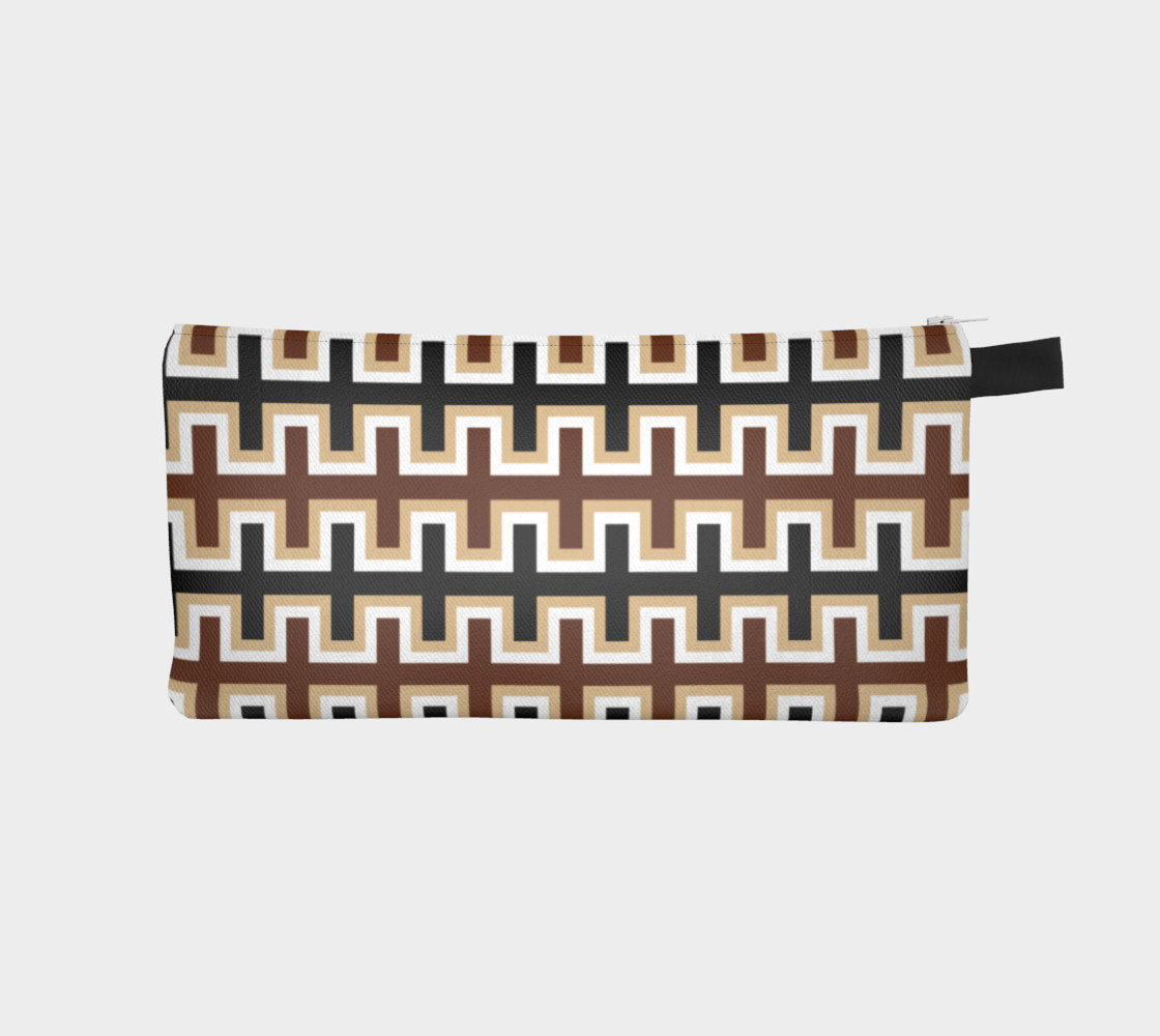 Aperçu de Black, Brown, Camel Brown, and White Southwest Blanket #1