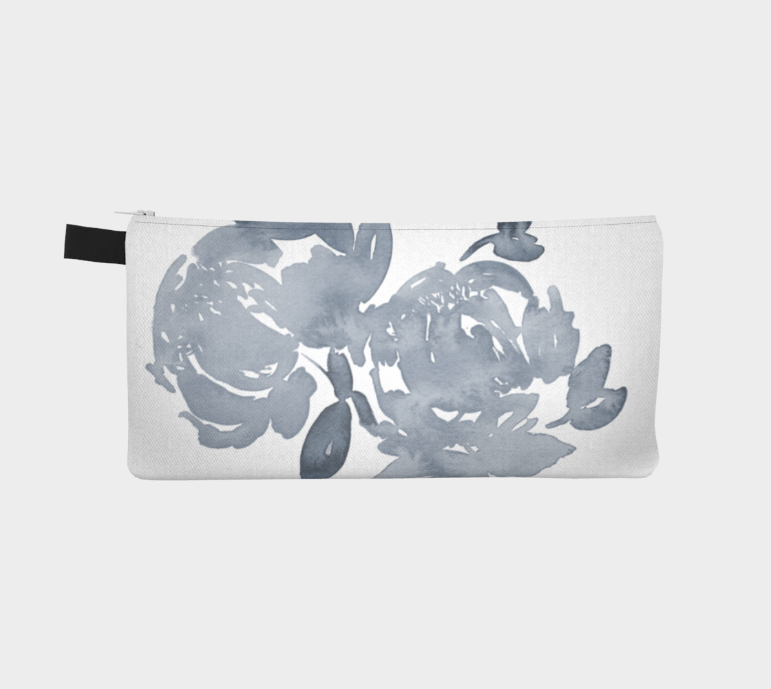 blue inky peony watercolor preview #2