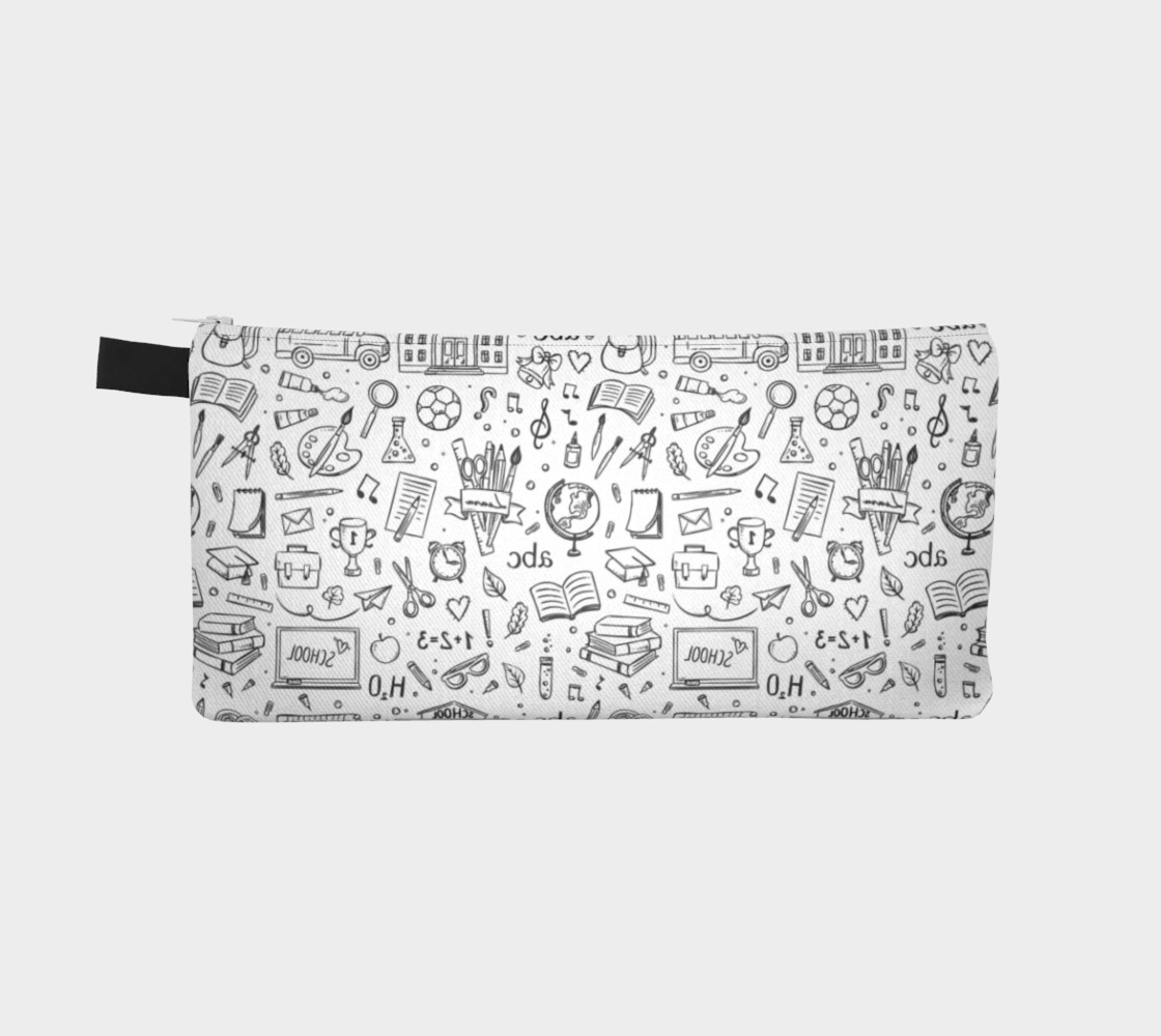 School supplies and elements in black and white thumbnail #3