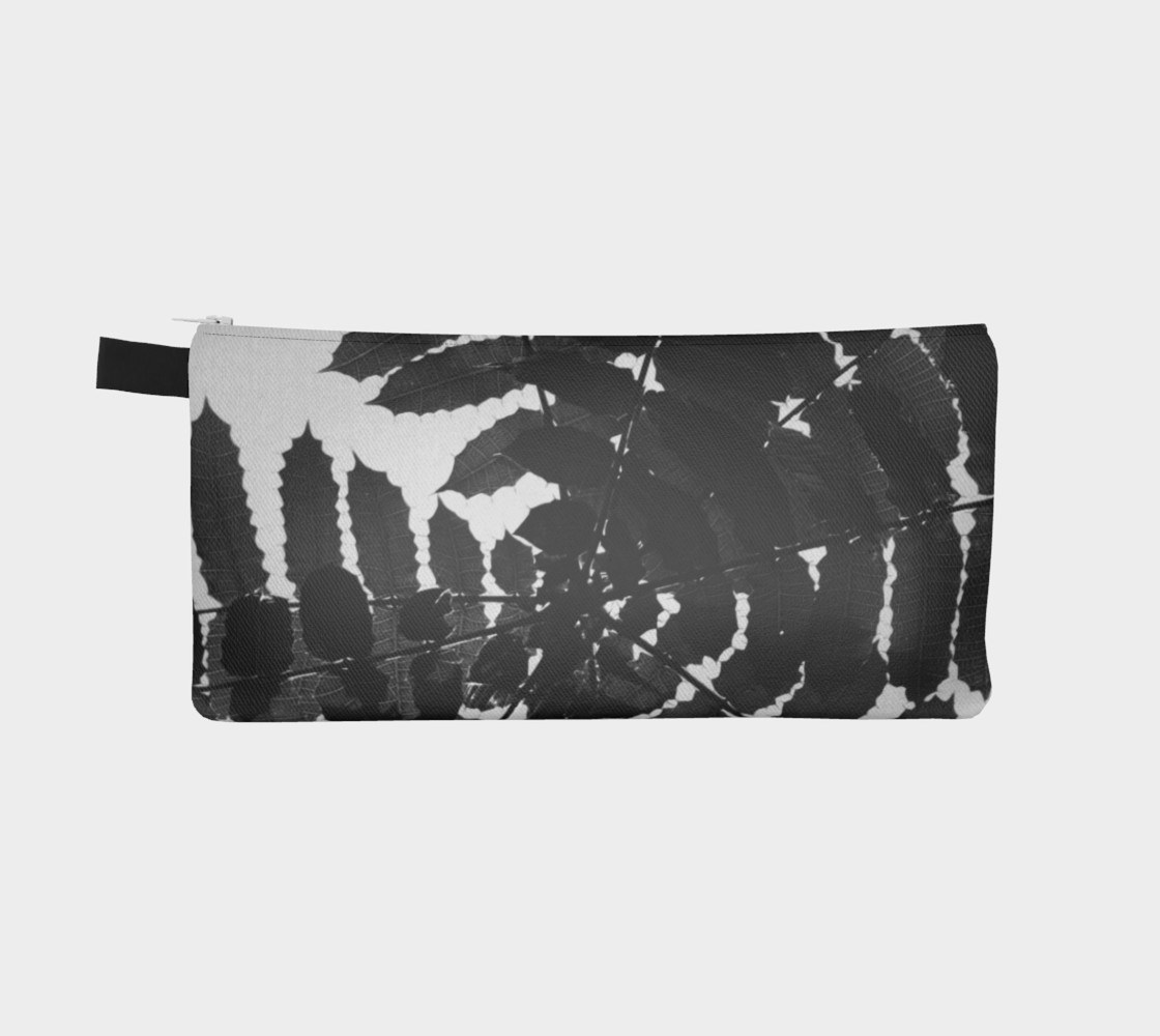 Black and White Leaf Pencil Case preview #2