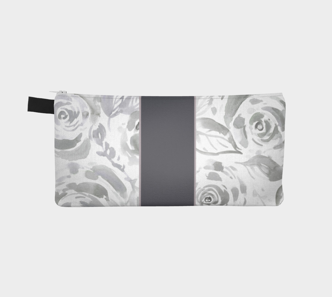 Aperçu de Gray Rose Pencil Case #2