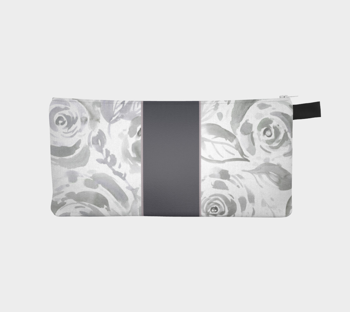 Aperçu de Gray Rose Pencil Case #1