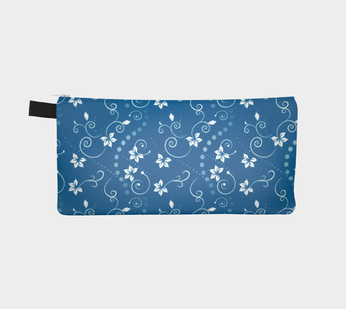 blue with white flowers preview #2