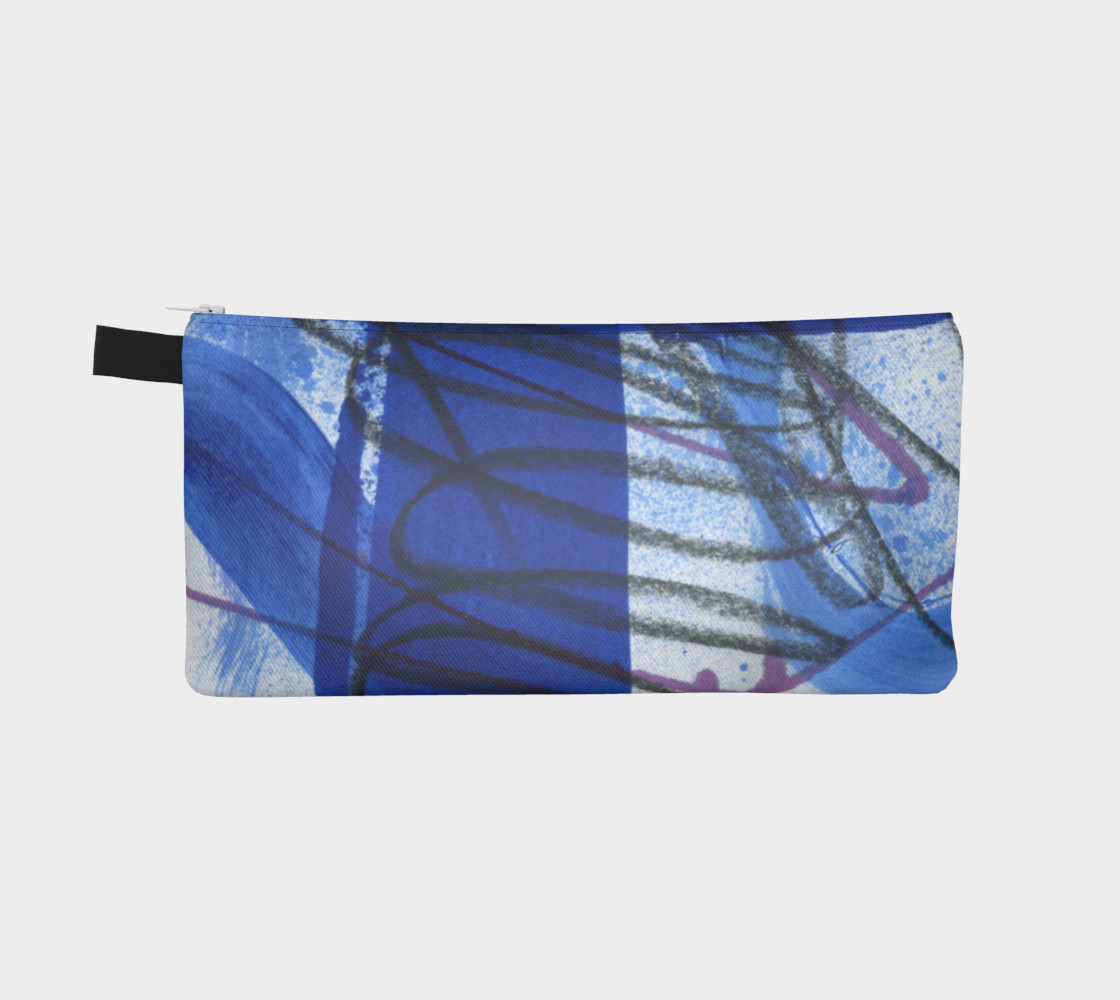 Black, white, and blue pencil pouch preview #2
