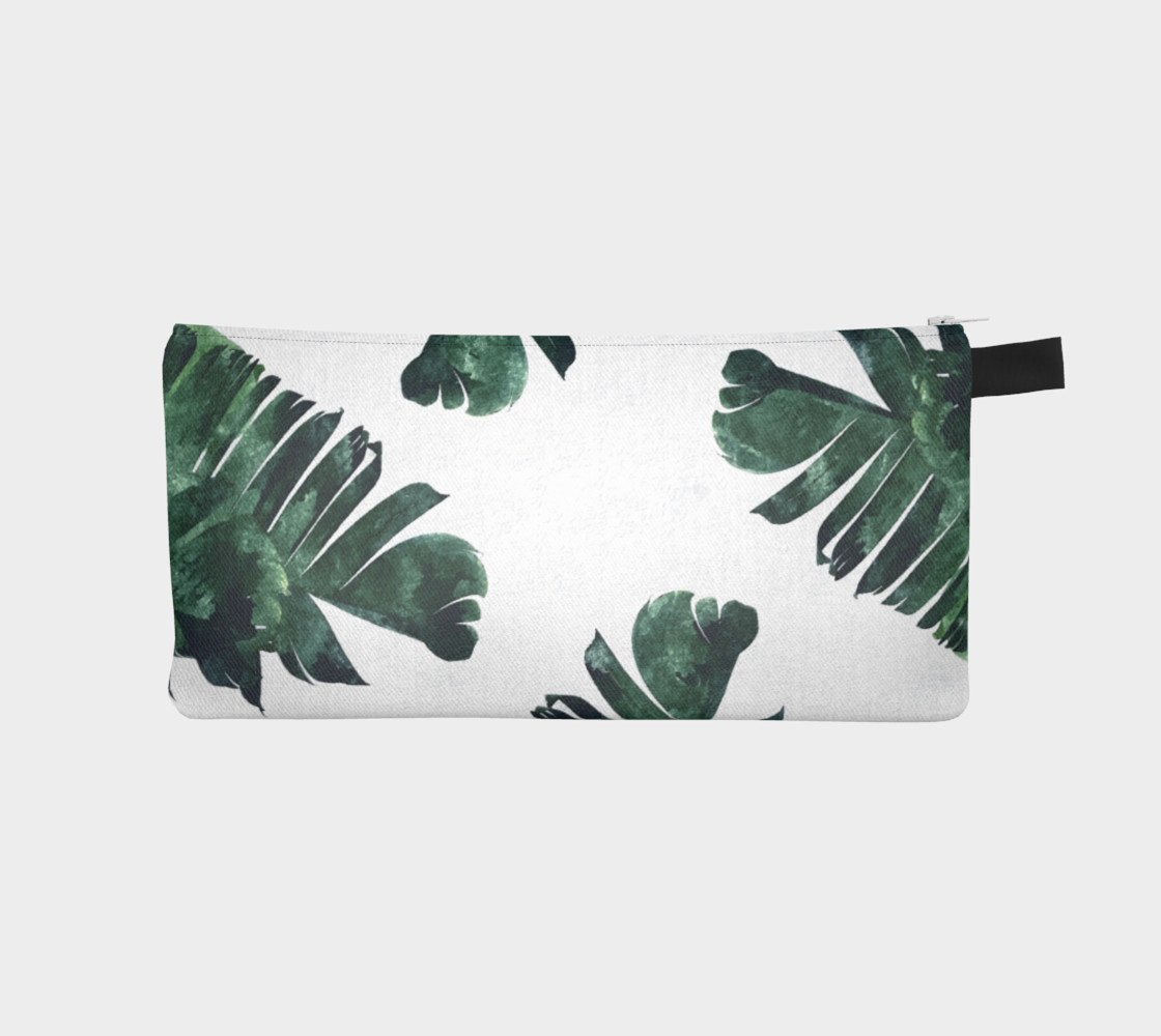 Banana Leaf Watercolor Pattern Pencil Case preview #1