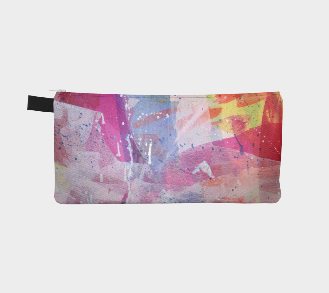 pink abstract pencil pouch preview #2