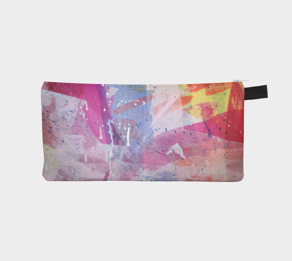 pink abstract pencil pouch preview #1