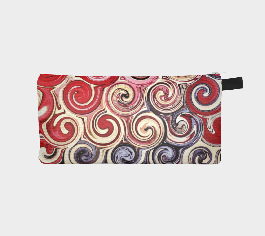Swirl Me Pretty Pink Red Blue Cosmetics Case preview #1