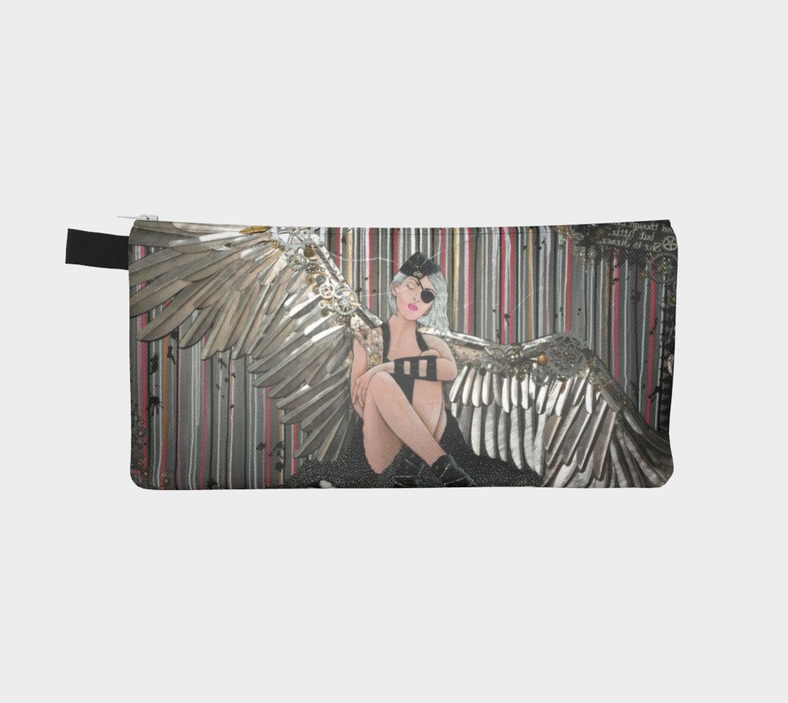 Shimmering Clockwork Angel Wings Zippered Pouch preview #2