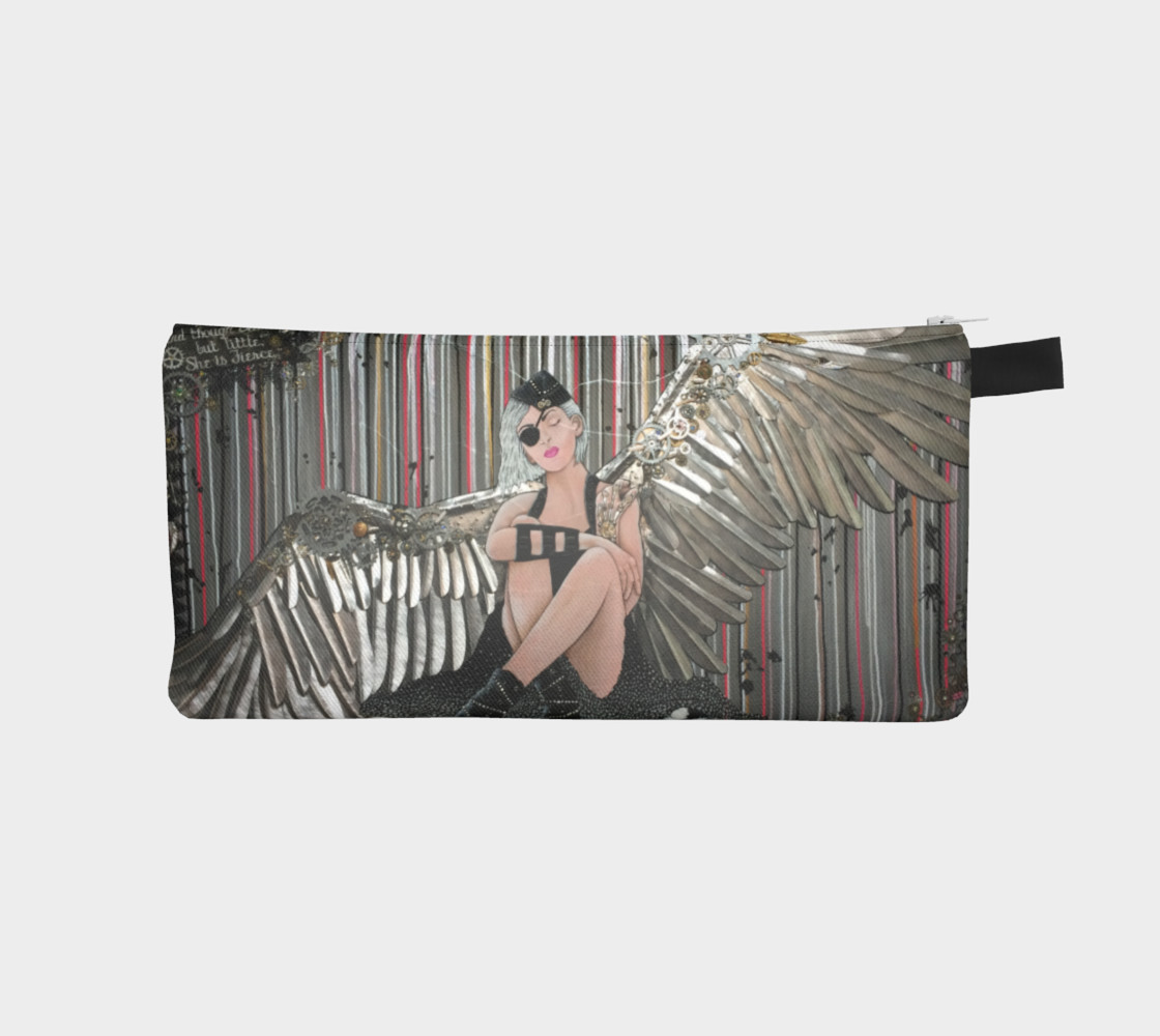 Shimmering Clockwork Angel Wings Zippered Pouch preview #1