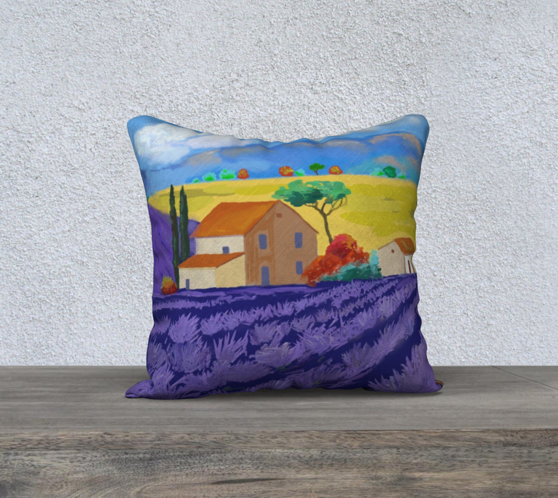 Lavender Farm Pillow Case 18x18 preview #1