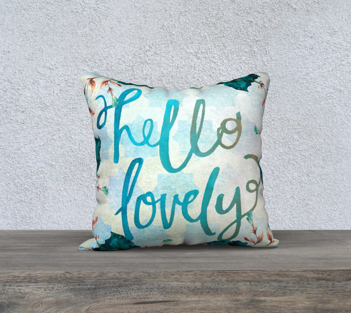Hello Lovely Watercolor Pillow preview #1