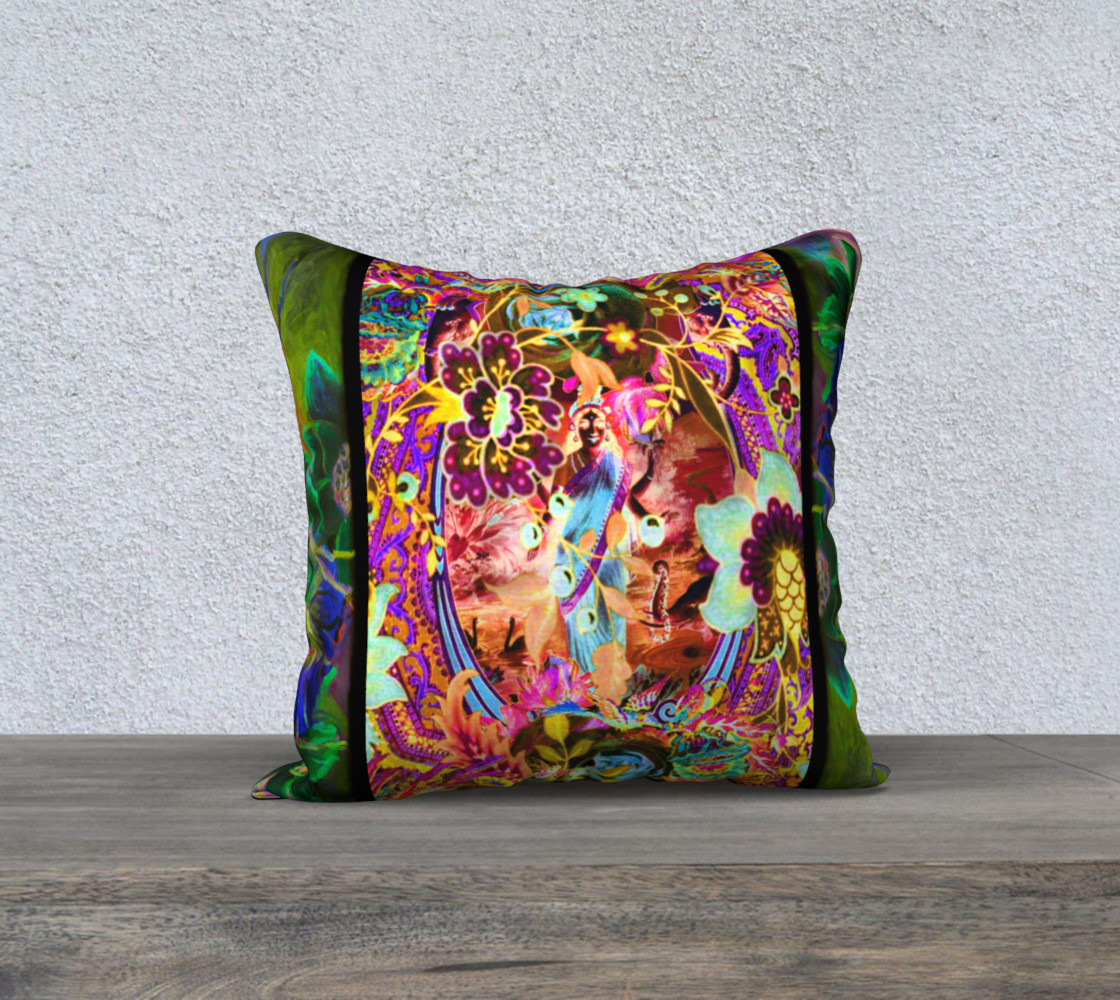 Bohemian Goddess Neon 18 x 18 Pillow 3D preview
