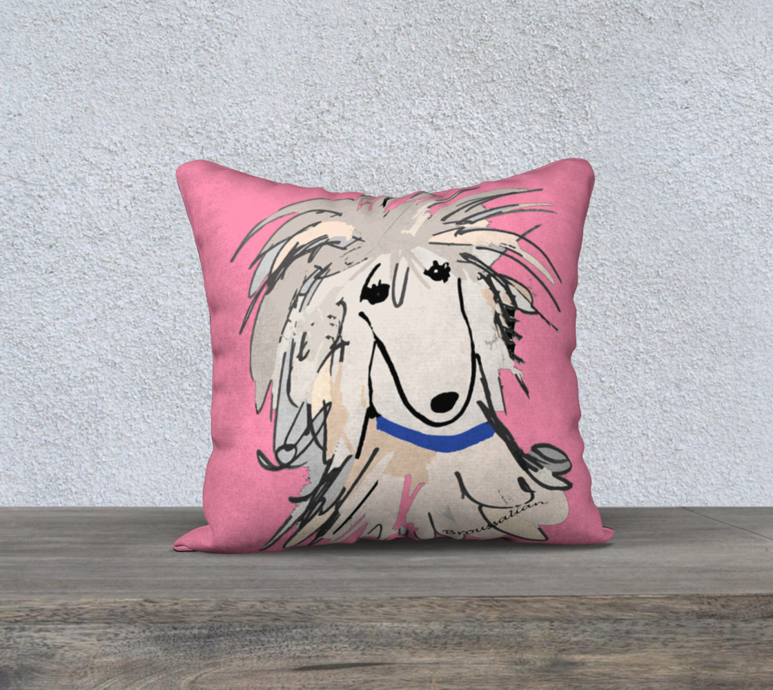 Pillow Poodle cover - Sergio pink background thumbnail #2