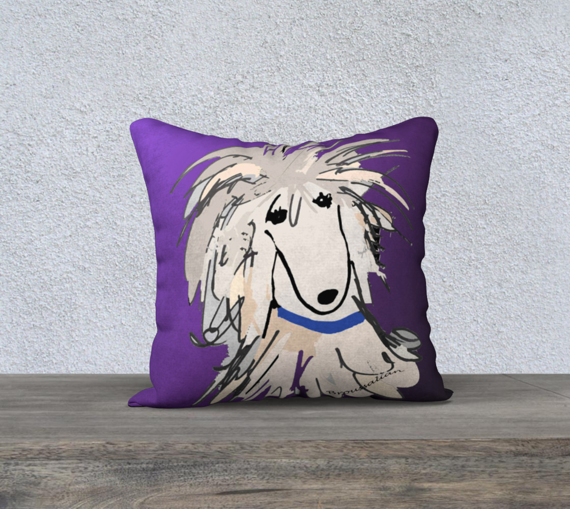 Pillow Cover - Poodle Sergio in Purple preview #1