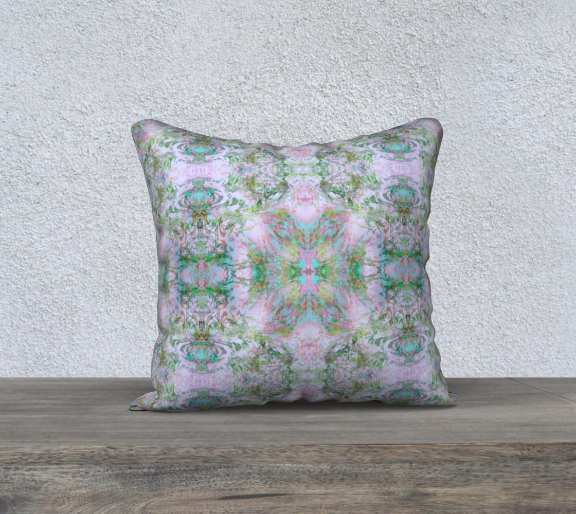 Mock Floral Ikat Pattern Teal on Purple preview #1