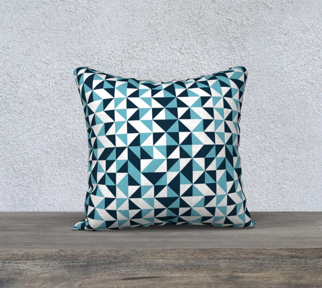 Blue Triangles 18x18 Pillow Case preview #1