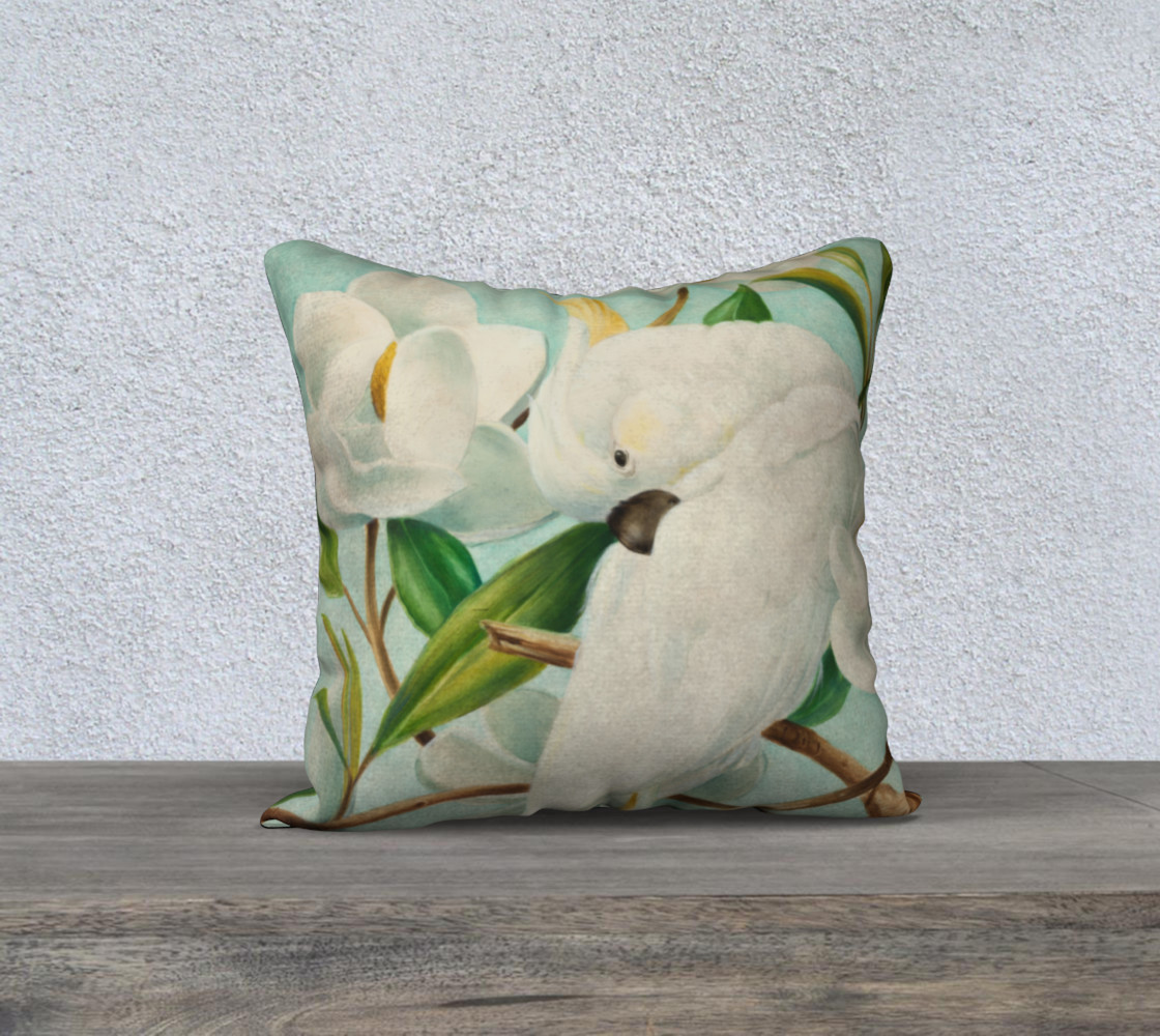 Parrot With Magnolias 18 X 18 Pillow Case preview #1