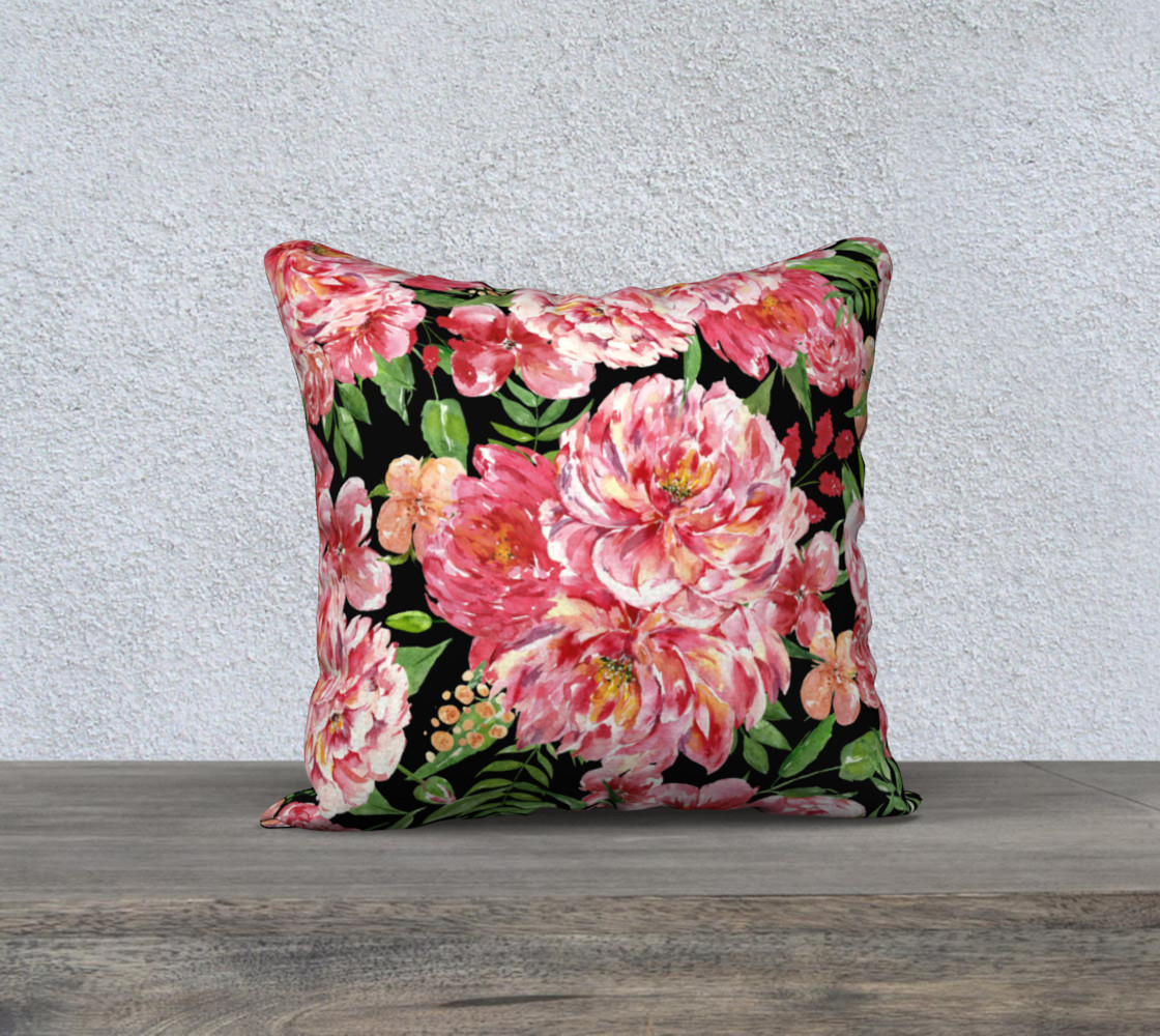 watercolor pink flowers composition preview #1