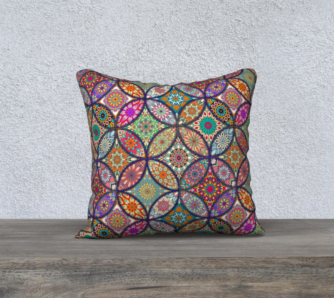 Vibrant Mandalas 18" x 18" Decorative Pillow Case preview #1