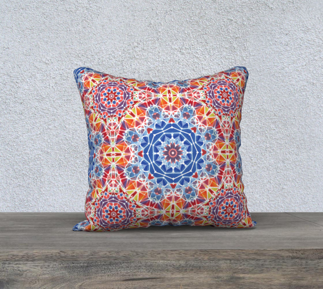 Blue and Orange Kaleidoscope 18" x 18" Decorative Pillow Case preview #1