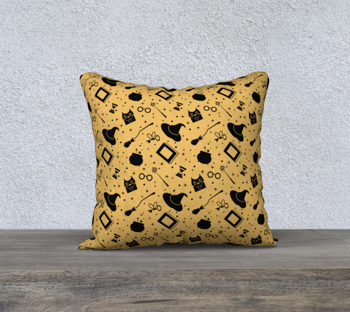 Magic symbols yellow pillow case 18 3D preview