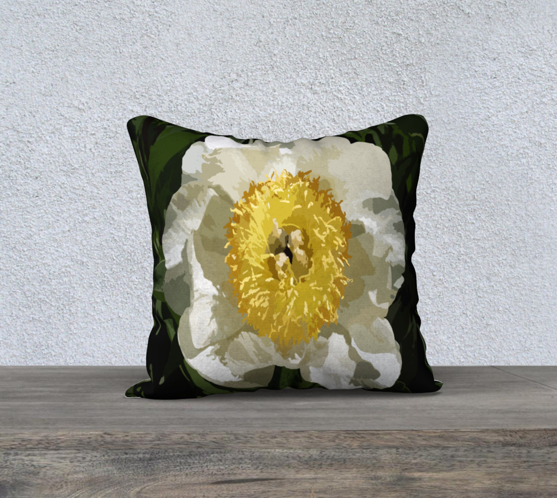 Nobel Yellow Peony Pillow preview #1