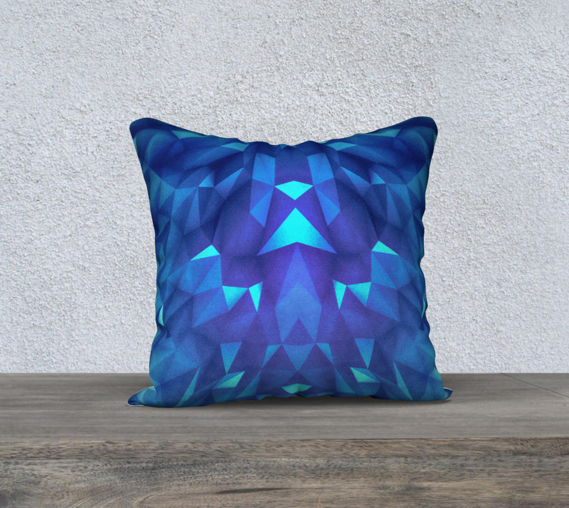 Deep Blue Collosal Low Poly Triangle Pattern -  Modern Abstract Cubism  Design 3D preview