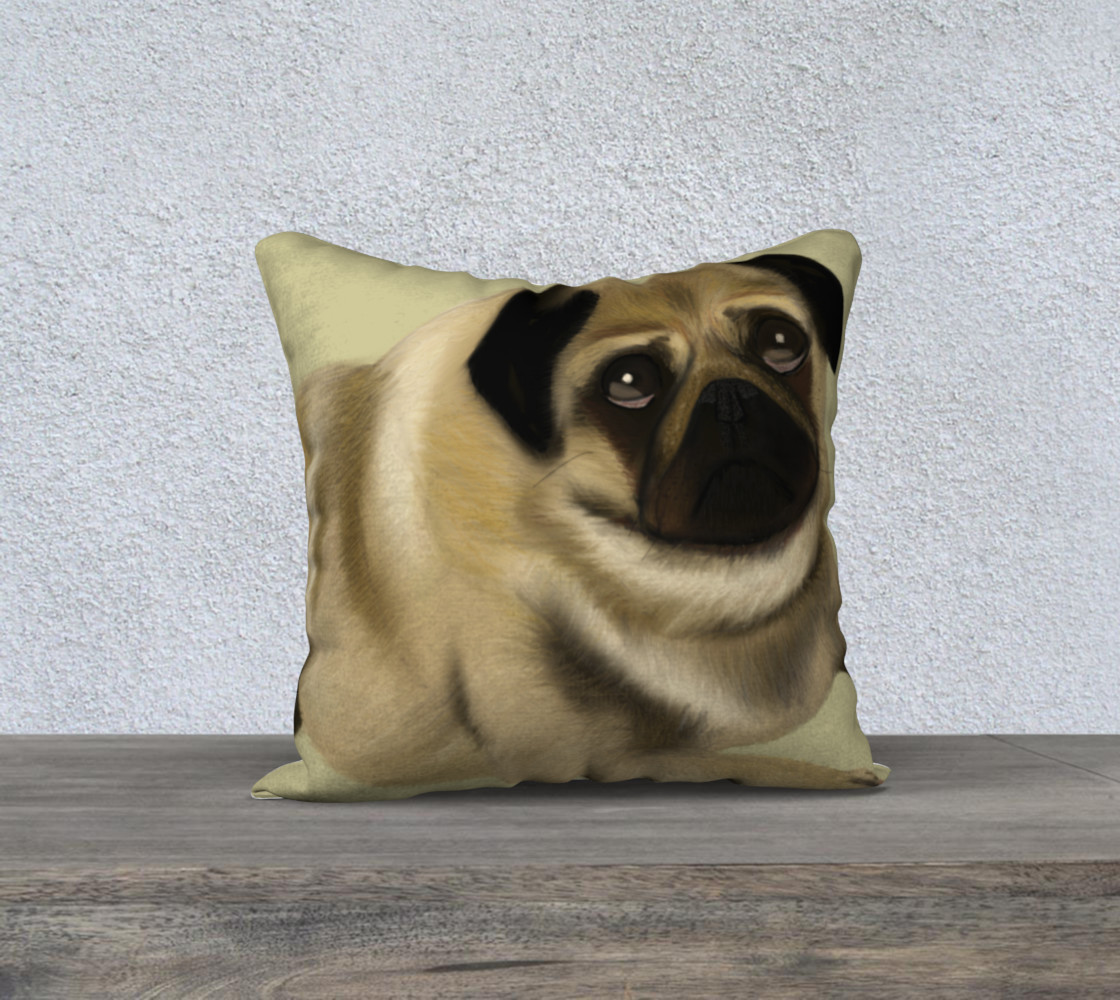 Pug Love Pillow 18" x 18" preview #1